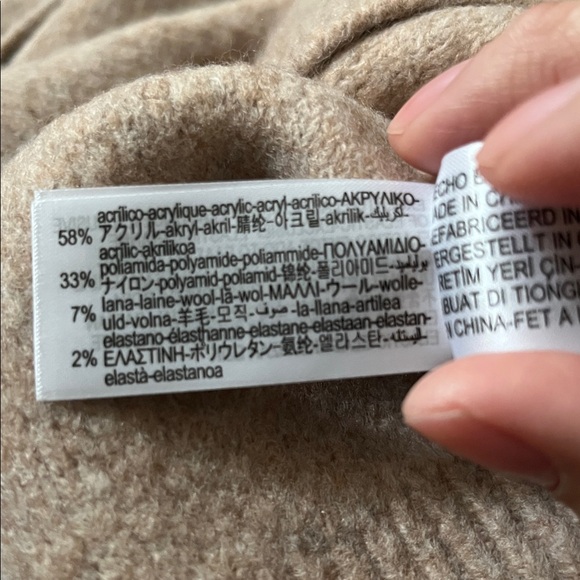 ZARA GOLD BUTTON CHUNKY KNIT CARDIGAN SWEATER TAN L - Picture 7 of 7